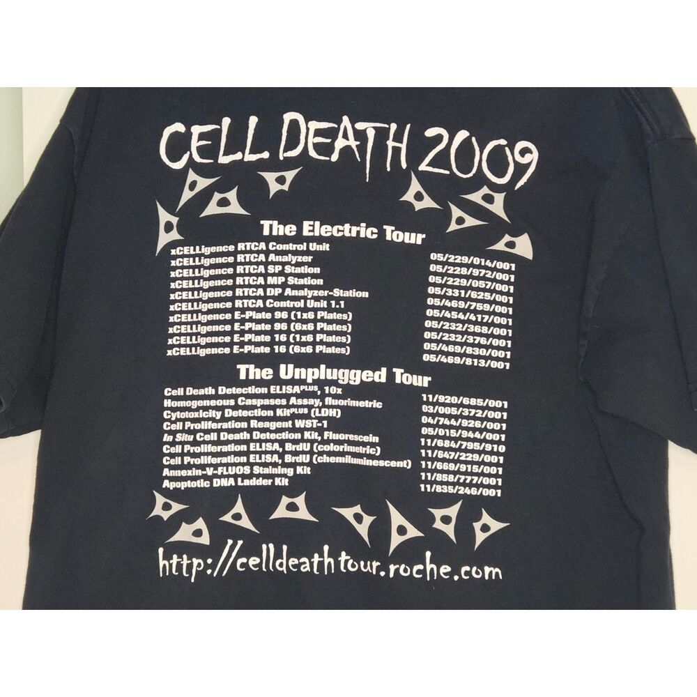 Cell Death Tour 2009 Graphic Band Tee Skull Lightning T-Shirt Men's Size L Y2K - Picture 5 of 9